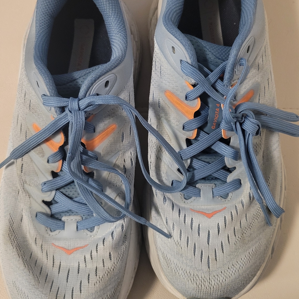 Hoka One One Light Blue and Peach Women's Running Shoes